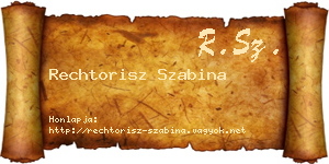 Rechtorisz Szabina névjegykártya